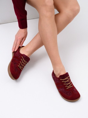 Кеды босоногие натуральная замша бордовые