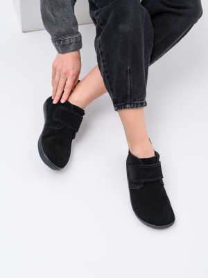 Ботинки босоногие на липучке черные