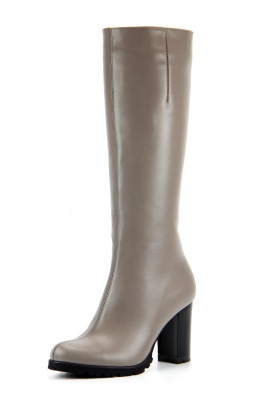 Сапоги кожаные серые