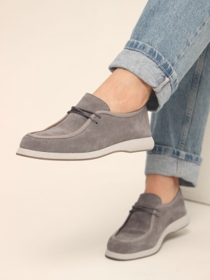 Туфли замшевые серые