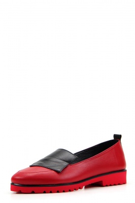 Лоферы кожаные красные