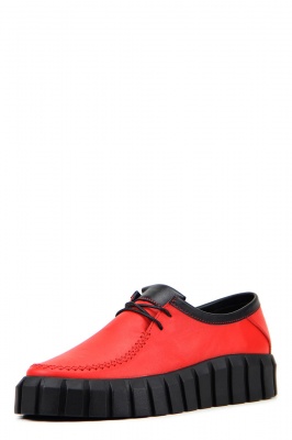 Туфли кожаные красные