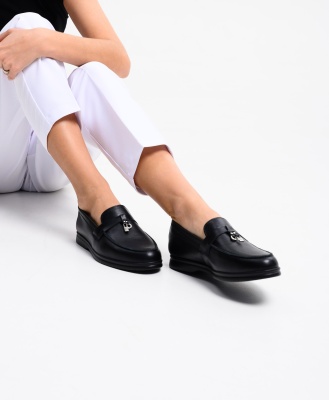 Лоферы черные натуральная кожа