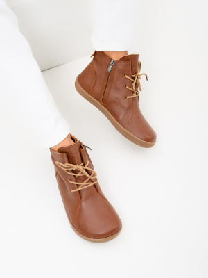 Ботинки босоногие коричневые кожаные