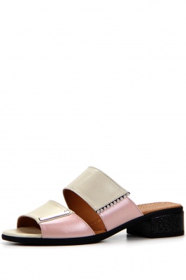 Сабо кожаные бежевые