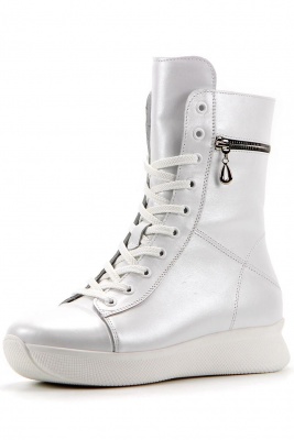 Ботинки кожаные белые 