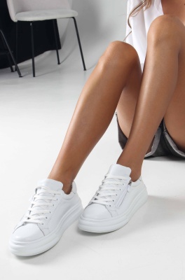 Кеды кожаные белые