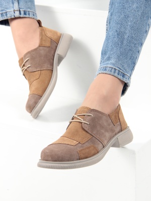 Полуботинки туфли ED'ART 205.патриция'ka. серо-корич светло-коричневая замша