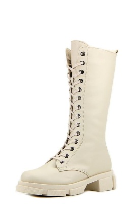 Ботинки кожаные бежевые