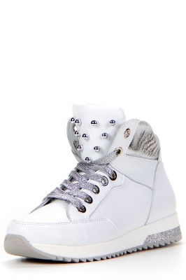 Ботинки кожаные белые