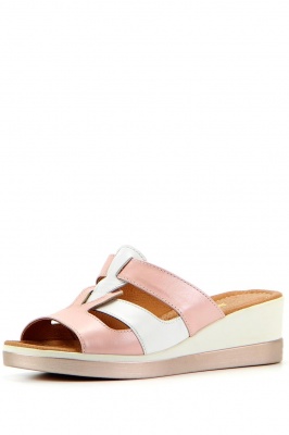 Сабо кожаные розовые