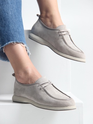 Туфли замшевые серые