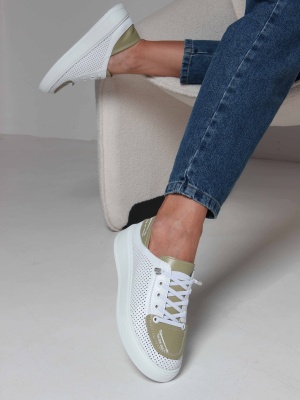 Кеды кожаные с перфорацией