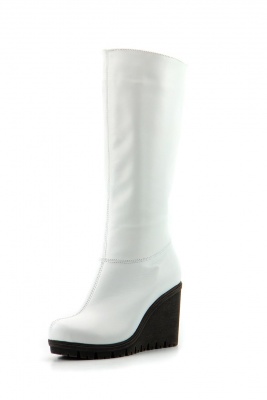 Сапоги кожаные белые