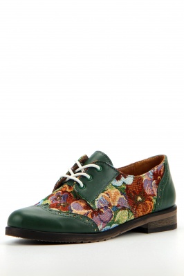 Туфли кожаные зеленые