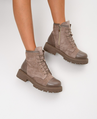 Ботинки ED'ART 319.taskana'ka. Тауп майами+капучино замша