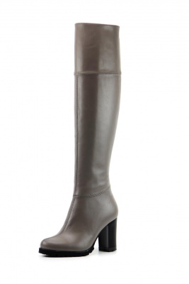 Сапоги кожаные серые