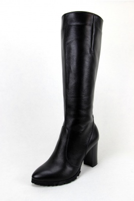 Сапоги кожаные черные