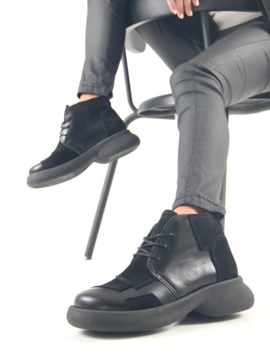 Ботинки кожаные черные