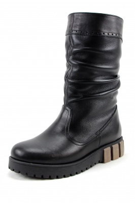 Полусапоги кожаные черные