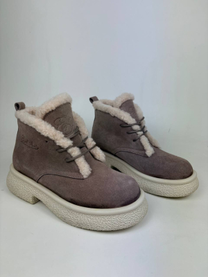 Ботинки замшевые коричневые