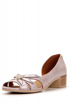 Босоножки кожаные розовые