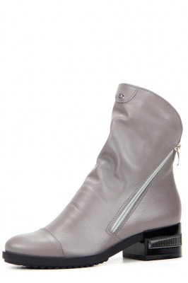 Полусапоги кожаные серые