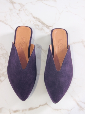 Мюли замшевые фиолетовые