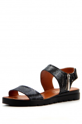 Босоножки кожаные с принтом змеи