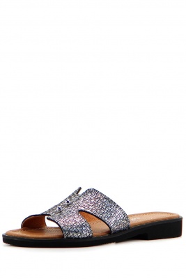 Мюли кожаные серые