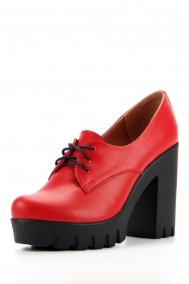 Ботильоны кожаные красные