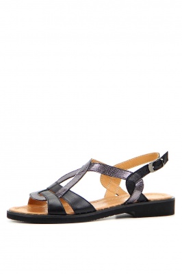 Босоножки кожаные черные
