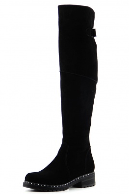 Сапоги замшевые черные