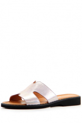 Сабо кожаные розовые