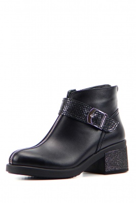 Ботильоны кожаные черные