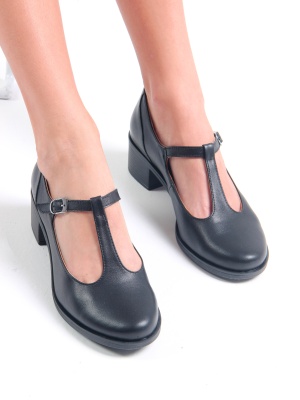 Туфли кожаные черные