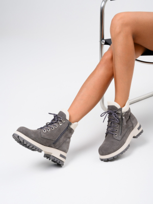 Ботинки замшевые серые