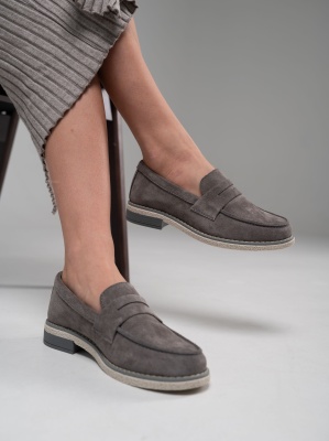 Лоферы ED'ART 176.rose'gr. серый замок замша