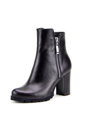 Ботильоны кожаные черные