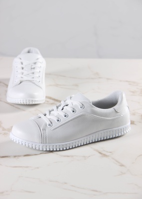 Кеды кожаные белые