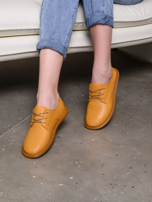 Туфли кожаные желтые