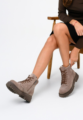 Ботинки замшевые коричневые