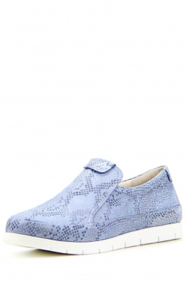 Слипоны кожаные голубые