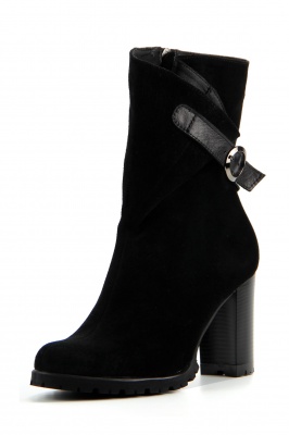 Полусапоги замшевые черные