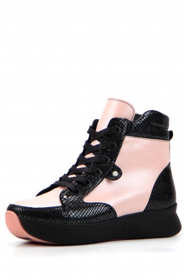 Ботинки кожаные розовые 