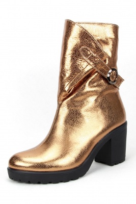 Полусапоги кожаные на каблуке