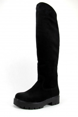 Сапоги замшевые черные