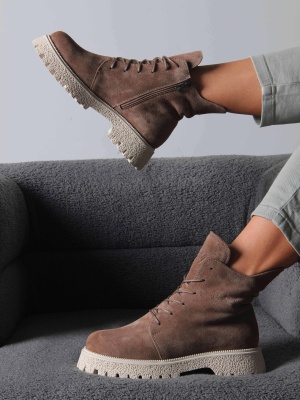 Ботинки ED'ART 228.V.1541'be. Коричневый капучино замша