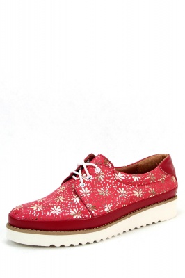 Туфли кожаные красные