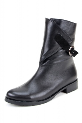 Полусапоги кожаные черные